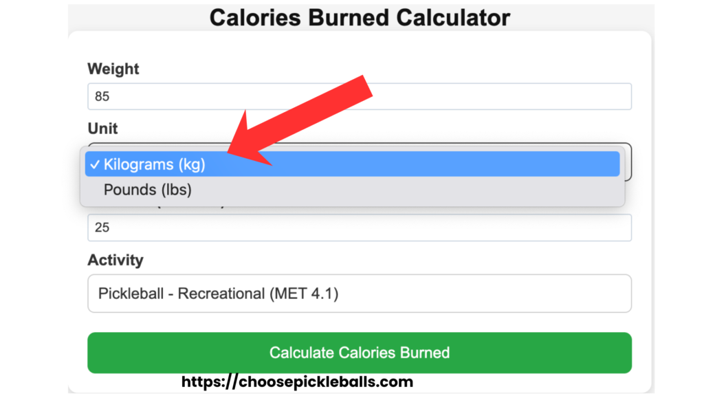 court time to calories calculator online